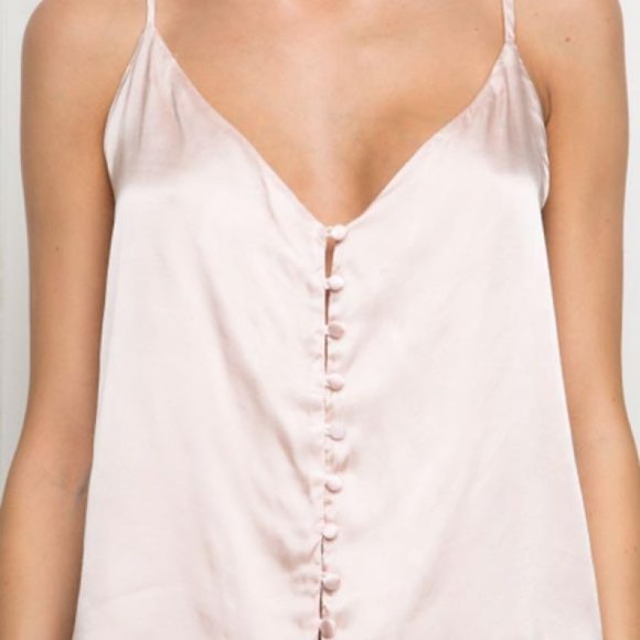 Brandy Melville Silk Button Top - Picture 1 of 2